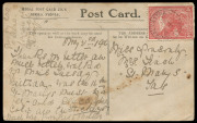 TASMANIA - Postmarks: CENTRAL CASTRA: complete 'CENTRAL CASTRA/MY31/06' datestamp just tying 1d Pictorial to PPC addressed to St Mary's, Rated RR+, however significantly scarcer on cover.