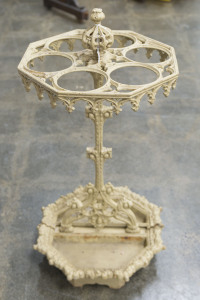 An English umbrella stand, painted cast iron, circa 1875, 80cm high