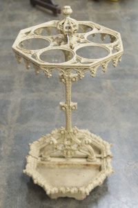 An English umbrella stand, painted cast iron, circa 1875, ​80cm high