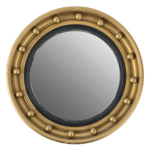 An English convex mirror in circular gilt frame, early to mid 20th century, ​42cm diameter