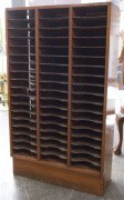 An Australian hardwood pigeonhole flat file, ​118cm high, 70cm wide, 26cm deep