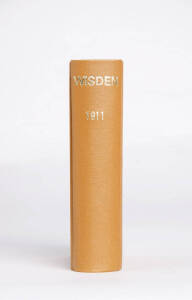 "Wisden Cricketers' Almanack" for 1911 & 1915 - the 1911 rebound in tan cloth, preserving original wrappers; the 1915 rebound in brown cloth (no wrappers). Fair/VG. (2 items).