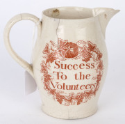 NAPOLEON, Creamware jug, probably Liverpool, transfer printed in red, ‘The Governor of Europe Stoped in his Career’, circa 1803, 13cm high - 2