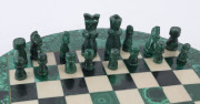 A circular chess board, malachite, bone and brass, ​30cm diameter - 2