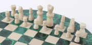 A circular chess board, malachite, bone and brass, ​30cm diameter - 4