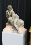 Cleopatra lamp, carved alabaster, Italian, early 20th century, 45cm high - 2