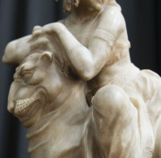 Cleopatra lamp, carved alabaster, Italian, early 20th century, 45cm high - 5