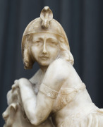 Cleopatra lamp, carved alabaster, Italian, early 20th century, 45cm high - 6