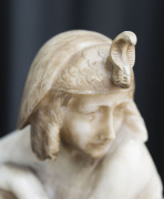 Cleopatra lamp, carved alabaster, Italian, early 20th century, 45cm high - 7