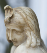 Cleopatra lamp, carved alabaster, Italian, early 20th century, 45cm high - 8