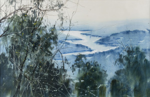 HERMAN PEKEL (1956 - ), lake scene landscape, watercolour, signed lower right "Herman Pekel, '92", ​35 x 55cm