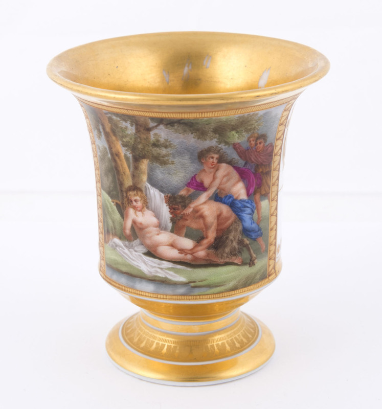 Paris Porcelain hand-painted and gilded cabinet cup, 19th century, ​10.5cm high