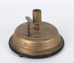 An antique German Christmas tree stand with clockwork musical movement, late 19th century, 26cm diameter
