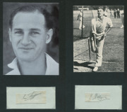 AUSTRALIAN TEST CRICKETER AUTOGRAPHS: A lovely collection of autographed displays on a few autograph sheets in an album; mostly one autograph per page and including Keith Miller, Ron Saggers, Rod Marsh, Dean Jones, David Hookes, Rodney Hogg, Ian Meckiff,