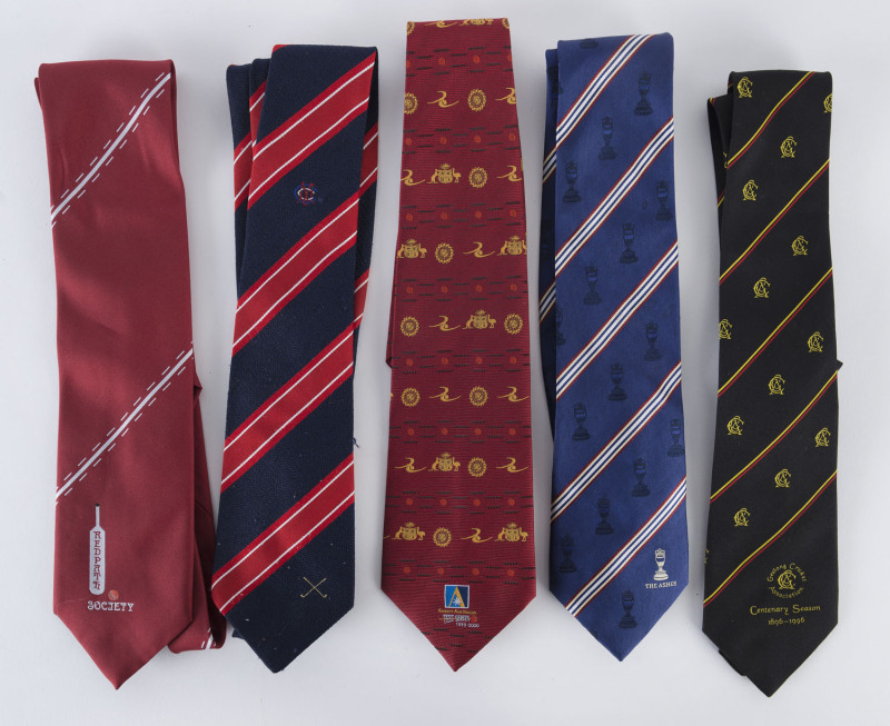 Cricket ties incl. 1988 Bicentennial Test, 1992 Sheffield Shield Centenary (2), 1992-3 Australia v West Indies, 1993-4 Australia v South Africa, 1994-5 World Series, 1995 VCA Centenary, 1995-6 Australian World Series, 1995-6 Australian Test Series, 1996 G