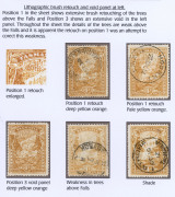 TASMANIA: 1905-12 (SG.247d&da) Litho Using Transfers from DLR Plates, selection with mint 4d orange-yellow P.12½ & P.11 (pale shade) blocks of 4 plus P.11 Wmk Inverted marginal strip of 3, also singles P.12½ used (3) and P11 mint & used (2) with varieties - 2