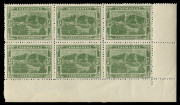 TASMANIA: 1905-11 (SG.249) Typo Using Electrotyped Plates ½d yellow-green selection incl, Wmk Sideways P.12½ corner blocks of 6 (2), P.11 corner block of 6, Wmk Upright P.11 SG. 249da corner blocks of 6 (2, one Wmk Upright inverted); also used Wmk Sideway - 2