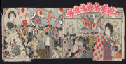 JAPAN: Attractively illustrated presentation booklet and presentation sheet with an array of 19th century issues, the booklet also contains four postal cards and a few revenues and is signed "Oswald Syme 1895" ("The Age" proprietor from 1942-64); also 'Pa - 2