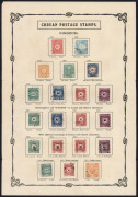 JAPAN: Attractively illustrated presentation booklet and presentation sheet with an array of 19th century issues, the booklet also contains four postal cards and a few revenues and is signed "Oswald Syme 1895" ("The Age" proprietor from 1942-64); also 'Pa - 3
