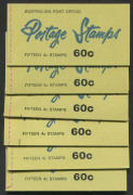 AUSTRALIA: Booklets: 1966-67 (SG.SB39) QEII 60c Booklets, containing 4c red in three panes of five plus one label; a complete set of the 6 different slogans, Cat. £270. (6 items)