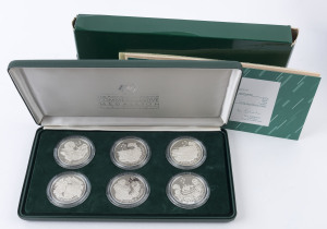Coins - Australia: Silver: 1988 Australian Bicentennial Commemorative Medallion Series set of 6 medallions in 92.50% sterling silver, each weighing 71gr, in original presentation case, with box and Certificate of Authenticity.