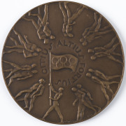 Coins & Banknotes: Medallions & Badges: AUSTRALIA: 1956 Olympic Games participation medallion, designed by Andor Mezaros, struck in bronze by K.G. Luke of Melbourne, 63mm diameter, weight 105gr. - 2