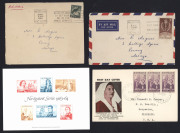 AUSTRALIA: Postal History: 1930s-60s pre-decimal array including registered, express, censored & military mail, solo frankings & scarcer airmail rates; plus FDCs, postal stationery, and a few replica cards of pre-decimal stamps etc. Nice variety.(100+) - 2