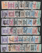 QUEENSLAND: Railway Stamps: accumulation on hagners with Locomotive 1892-96 to 6d, 1901-06 to 6d (7) & 1/-, 1915 3d, 6d & 1/-, 1927 Numerals to 2/- & 2/6d incl. private user 3d, 6d & 1/- for "FINNEY'S" and the same values for "MOTOR SUPPLIES/TOWNSVILLE" ( - 2