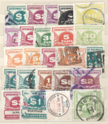NEW SOUTH WALES: RAILWAY STAMPS: 1890s-1970s disorganised array in stockbook with pre-decimals 1891-1917 to 3/- incl. 3d blue (2) & 6d (3, in red, plus two orange shades) & 1/- (3), 1929-48 to 2/- (4), duplicated Decimals to $5 (11) & $10 incl. $4 block - 4