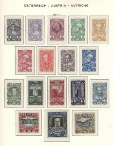 AUSTRIA: 1883-1937 valuable mostly mint collection in Schaubek hingeless album largely complete for period (ex M/Ss) with 1883 Numerals to 20k plus 50kr used, 1890-96 to 2g (both), 1899 Without Varnish Bars to 4kr, 1904 With Varnish Bars to 72h, 1905-07 Without Varnish Bars to 72h, 1908-16 to 10k Franz Josef, 1910 Enlarged Issue to 10k, 1916-18 Arms to 10k, 1918 Airs, 1922 2k optd 'Flugpost' MUH (guarantee handstamp), 1925-32 to 1s Church (2, incl. rare light green shade), 1925-30 Airs,