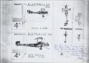 AUSTRALIA: Other Pre-Decimals: 1964 (SG.370-71) 50th Anniversary of Airmail copy of original pen & ink drawing of the design for the issue, signed by designer Kevin McKay and engraver Peter Morriss, also FDC signed by McKay & Morriss, plus a signed copy o - 3