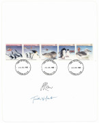 ANTARCTICA: AUSTRALIAN ANTARCTIC TERRITORY: 1984-94 array of FDCs and stamp sets on presentation sheets with FDI cancels, signed by stamp designer Trish Hart and Antarctic Explorer & 'ANARE' leader Phillip Law; also Australia 1965-1998 range of FDCs signe - 2
