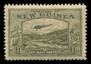 NEW GUINEA: 1939 (SG.212-225) ½d to £1 Bulolo Air set, faint spot on 10/-, otherwise well centred, fresh and unmounted, Cat. £1100 plus substantial premium for MUH. - 3