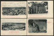 AUSTRALIAN PICTURE POSTCARDS: AUSTRALIA: "Links of Empire" series postcards for the Royal Visit by the Duke & Duchess of York to open the First Federal Parliament in Melbourne on 9th May 1901 comprising No 6 (Kangaroo), No 7 (Parliament House, Adelaide), - 2