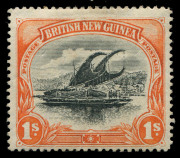 PAPUA: 1901-05 (SG.9-15 & 16a) BNG, Watermark Vertical, Thick Paper ½d to 1/- plus Thin Paper 2/6d, fine mint, Cat. £750. - 2