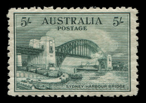 AUSTRALIA: Other Pre-Decimals: 1932 (SG.143) 5/- Harbour Bridge, fine and fresh MUH, Cat. $1500.