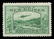 NEW GUINEA: 1935 (SG.205) £5 emerald-green Bulolo Air, excellent centring, MUH, Cat.£750 with substantial premium for unmounted.