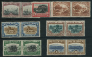 SOUTH AFRICA: 1927-30 (SG.34-39) 2d to 10/- set in Bilingual pairs, minor gumside tone on 3d, fine mint overall, Cat £650.