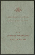 AUSTRALIA: Other Pre-Decimals: SPECIMEN FOLDER: c.1950 brown/brownish-grey folder with Arms 10/-, £1 and £2 overprinted 'SPECIMEN', plus lower values to 5/- Cattle CTO, all unmounted. (21) - 2