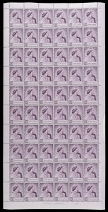 NORTH BORNEO: 1948 (SG.350-51) Silver Wedding 60 sets in complete sheets, 8c mild gumside tone, $10 superb fresh MUH, Cat. £2100+. (2 sheets)