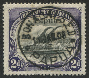 1901-32 used collection incl. varieties with Small 'PAPUA' 1/- SG.71 "White dot in top of left spandrel", 2d on 1½d blocks of 4 (2) each with varieties on all four units - 8