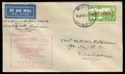 NEW ZEALAND - Aerophilately & Flight Covers: 1932 (Jan.20) West Coast (South Island) Survey Flight by Air Travel (in conjunction with the New Zealand Air League) set of 12 flight covers with three each for flight departing Wellington (purple cachet), Nels - 2