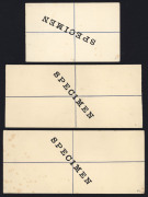 FIJI: Postal Stationery - Registration Envelopes: 1920-37 unused selection with KGV 1920 2d+2d size G (2, slightly different lengths), 1927 2d+3d size H2 (3, two optd 'SPECIMEN'), 1927 unlisted size G optd 'SPECIMEN', 1937 2d+4d brown KGVI, few minor tone - 2