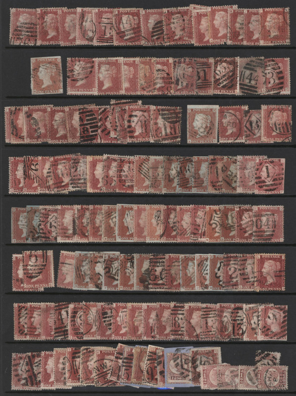 GREAT BRITAIN: 1840s-50s accumulation on hagners majority 1d red plates (few mint/unused), also 1d red 'Stars' plus smattering of 1d red imperfs and ½d Bantams (22, two mint); nice variety of shades, unchecked for plate numbers or postmarks, condition va