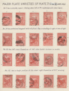 TASMANIA: 1899-1912 Pictorials incl. range of varieties on album pages (ex Keith Lancaster) including 1909 Crown/A Electrotype 1d Plates 3 to 6 "major" varieties with "Retouch to sky over left side of mountain" [3/5] BW. T14g (5 examples), "Large white fl