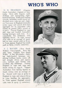 1938 AUSTRALIAN TOUR TO ENGLAND: "Australian XI, English Tour 1938", Orient Line brochure with pen-picture of each member of the touring party, and each nicely signed in ink by the player featured, a total of 17 signatures including Don Bradman, Stan McCa