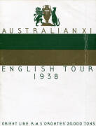 1938 AUSTRALIAN TOUR TO ENGLAND: "Australian XI, English Tour 1938", Orient Line brochure with pen-picture of each member of the touring party, and each nicely signed in ink by the player featured, a total of 17 signatures including Don Bradman, Stan McCa - 2