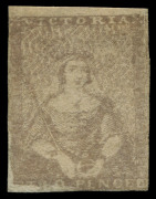VICTORIA: 1850 (SG.13) Ham Printings 3rd State 'Vertical Drapes' 2d drab Half-Length unused (regummed), BPA Certificate (2014) confirms extensive repairs (lower-left corner). Presents well, Cat. &pound;8,500 (when fine).