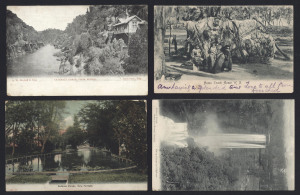 AUSTRALIAN PICTURE POSTCARDS: AUSTRALIAN STATES: mostly used selection with Tasmania (14): incl. Richard Gee Series 8 "Lillydale Falls" & "Upper Grounds, Cataract Gorge", Birchall & Sons "Cataract Gorge from Bridge", also "Salmon Ponds, New Norfolk", "Hobart, from Battery Point", plus unused Don Trading Co "Coast Scene near Wynard"; NSW (14): incl. Kerry cards "Mittagong Road/Bowral District" & "Fitzroy Falls/Bowral District", Western Australia (3): including Aboriginal image