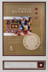 Coins - Australia: Gold: ONE HUNDRED DOLLARS: 2000 Olympics proof coin mounted on a Perth Mint large display headed "The Sydney 2000 Olympic Coin Collection - Preparation", limited edition, numbered 37/100, 10.021gr of 24 carat gold.